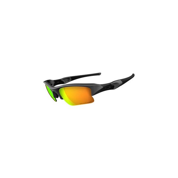 Oakley Flak Jacket XLJ Glasses Dark Grey Fire Iridium Polarised