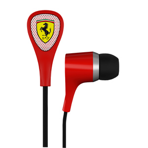 Ferrari by Logic 3 S100i Scuderia Noise Isolating Earphones with Mic and 3 Button Remote - Red