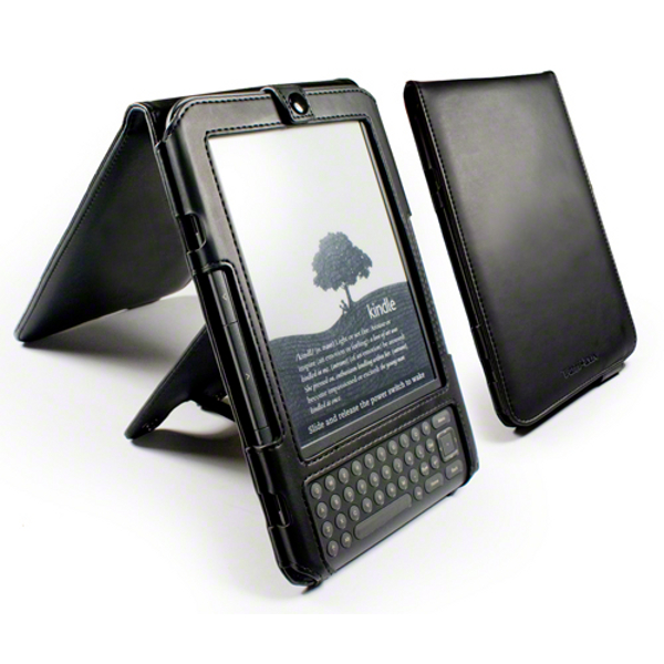Tuff-Luv Traditional Leather Case Cover And Stand For Amazon Kindle 3