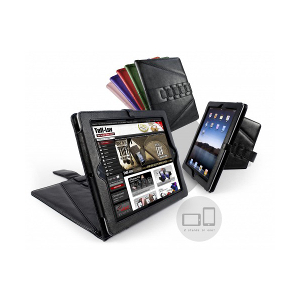 Tuff-luv Ipad 2 (3g / Wifi) Tri-axis Napa Leather Case Cover Colour Black
