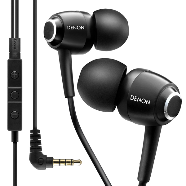 Denon AH-C560R Mobile Elite In-Ear Headphones with 3-Button Remote + Mic Colour BLACK
