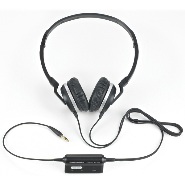 Audio Technica ATH ANC1 On Ear Headphones with Active Noise Cancelling Colour BLACK