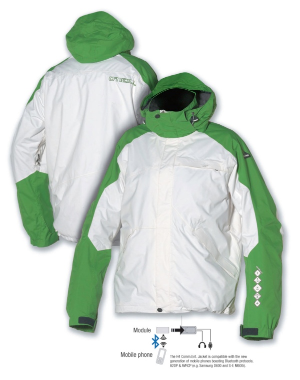 ONeill H4 Series Comm Ent Jacket Bluetooth and MP3 BLACK Large