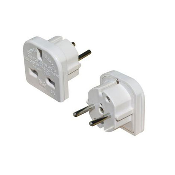 Travel Adapter UK 3 pin to Euro 2pin  