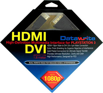 Datawrite High Quality Gold Plated HDMI to DVI 1.8m Cable - Best Datawrite High Quality Gold Plated HDMI to DVI 1.8m Cable