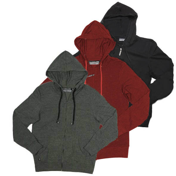 Hoodie Buddie Mens Zip Front with Built In Earphones 