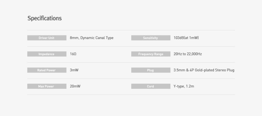 Cowon EM2 Specifications Cowon EM2 Specifications