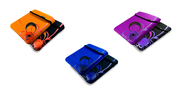 E-volve Reversible Neoprene Sleeve Case Cover For Apple Ipad - Flare Design Colour Purple