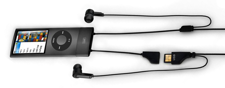 iPet N4 iPod Lanyard Earphones with built in USB Colour WHITE