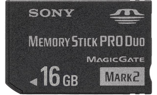 Sony Memory Stick PRO Duo 16 GB Mark 2 with USB Adaptor