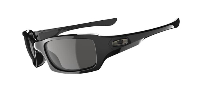 Oakley FIVES SQUARED Polished Black/Grey Sunglasses (Polished Black,Grey)