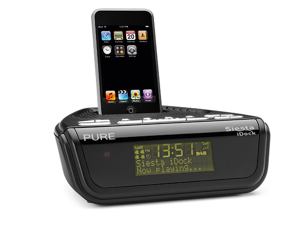 Pure Siesta iDock DAB and FM Clock Radio Dock for iPodiPhone
