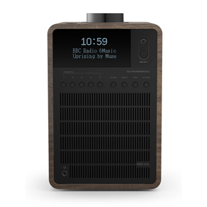 Revo SuperSignal Aluminium and Wood Deluxe Table Radio with DAB / DAB+ FM, Alarm Clock and Bluetooth® with aptX® (Walnut/Black)