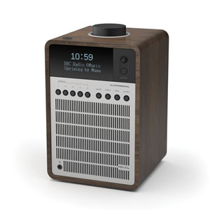 Revo SuperSignal Aluminium and Wood Deluxe Table Radio with DAB / DAB+ FM, Alarm Clock and Bluetooth® with aptX® (Walnut/Silver)