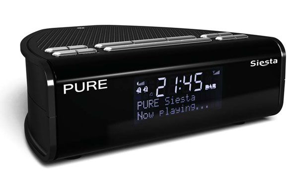 Pure Siesta DABFM Bedside Clock Radio Black Colour BLACK