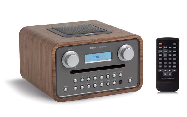Tangent Cinque DABFM CD Clock Radio Colour WALNUT