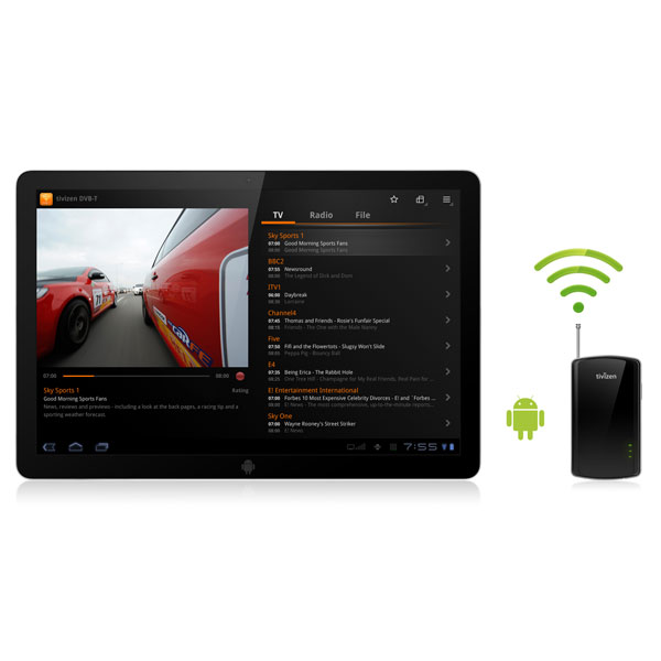 Tivizen Mobile DVB T Wi Fi Freeview Tuner For Android iOS iPhone iPad and iPod Touch
