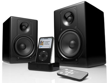 Unison iX5 Piano Finish 70 Watt Speaker System with iPod Dock