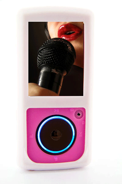 I-nique Tuff Luv Sandisk sansa View Twin Silicone Skin Armband and Cable Colour BlueGreen