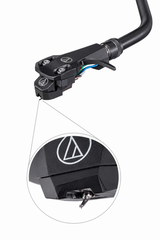 Audio-Technica AT-VM95E cartridge on AT-HS6 headshell, front