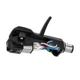 Audio-Technica AT-VM95E cartridge on AT-HS6 headshell, angled
