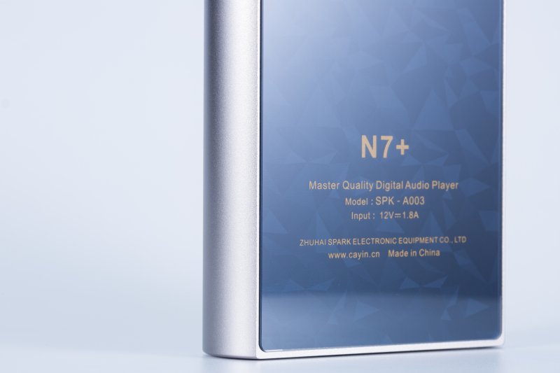 Cayin N7+ music player, back, from the side