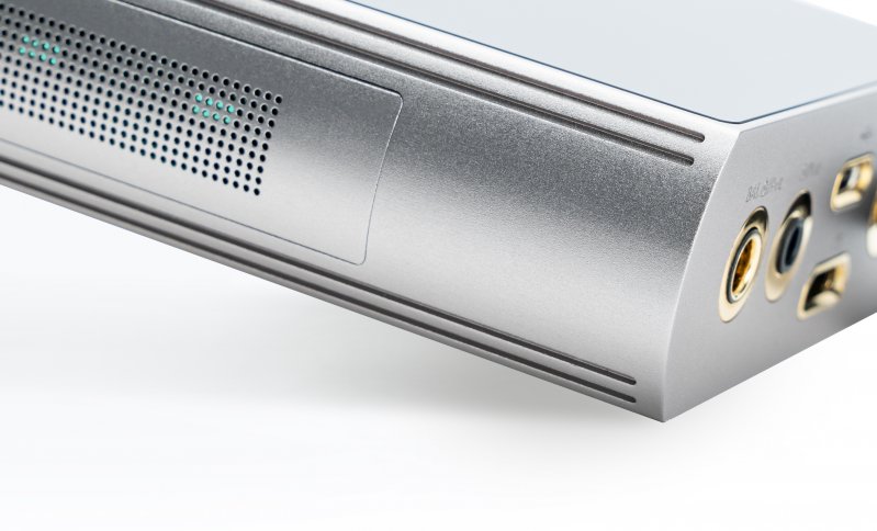 Cayin N8iii music player, side buttons close-up