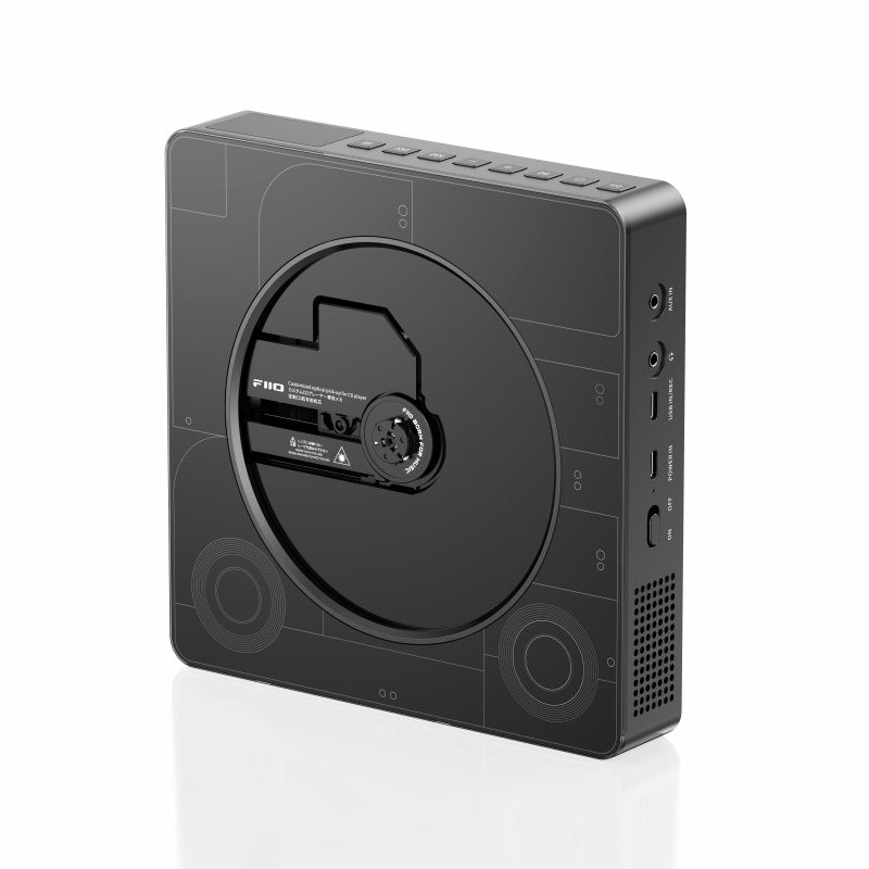 FiiO Snowsky BEATBOX CD player and speaker, black, angled