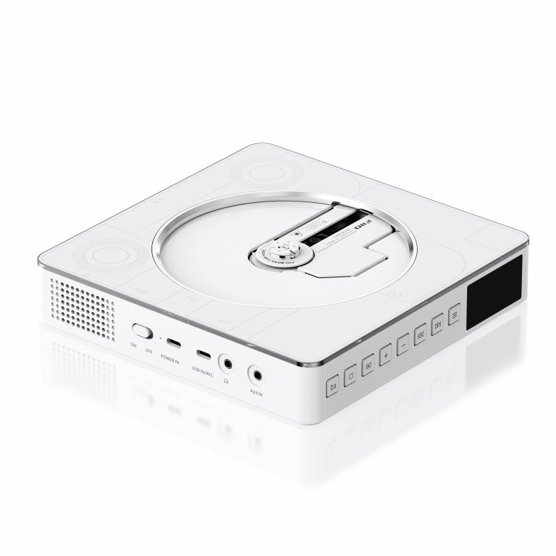 FiiO Snowsky BEATBOX CD player and speaker, white, angled