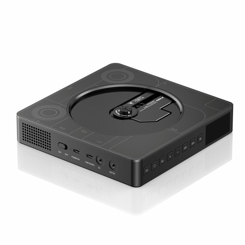 FiiO Snowsky BEATBOX CD player and speaker, black, lying flat