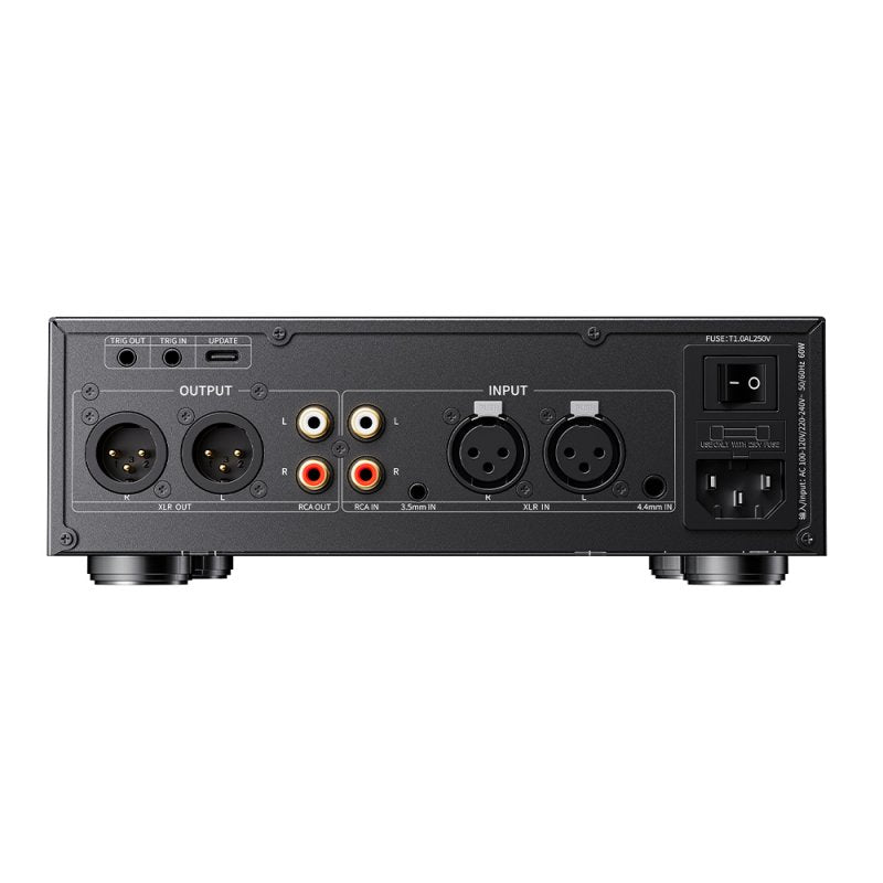 FiiO CLASS A desktop headphone amp and preamp, black, rear panel