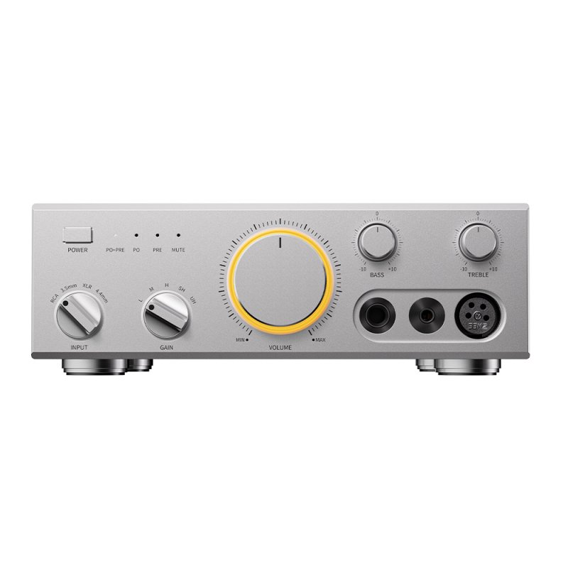 FiiO CLASS A desktop headphone amp and preamp, silver, front
