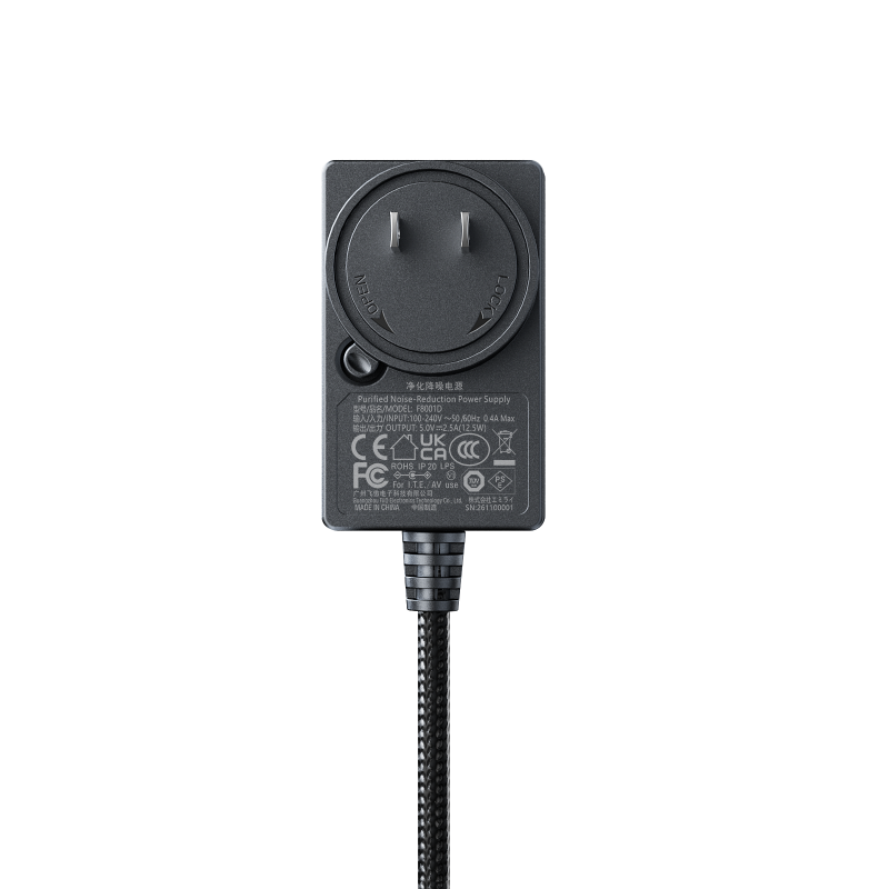 FiiO Darkside Mini low-noise power supply, plug, front