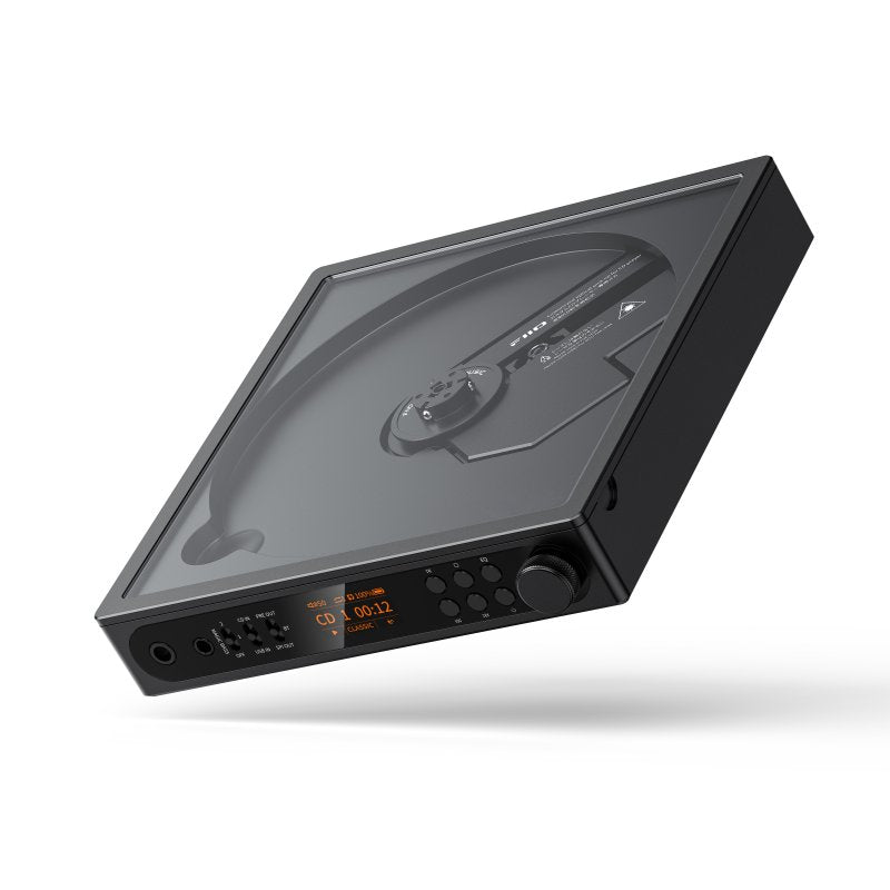 FiiO DM15 CD player, black, angled
