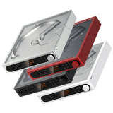 FiiO DM15 CD player, silver, red and white