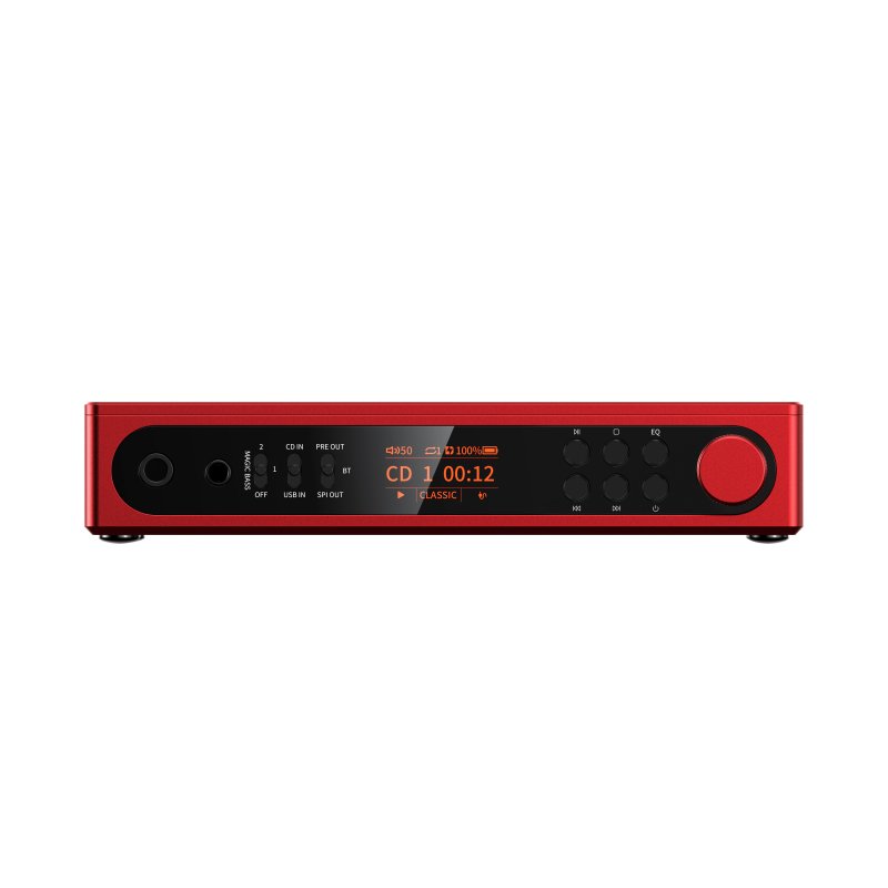 FiiO DM15 CD player, red, front panel