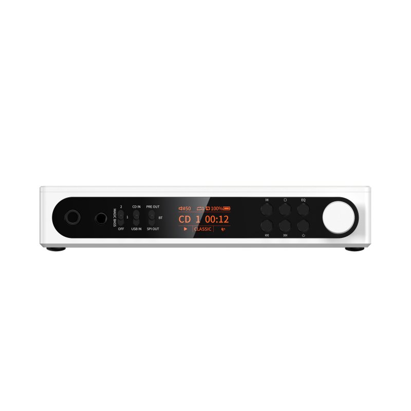 FiiO DM15 CD player, white, front panel