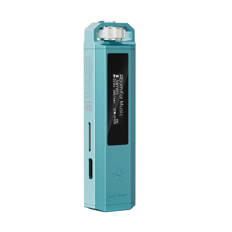 FiiO Snowsky Echo Nano music player, blue, front with screen