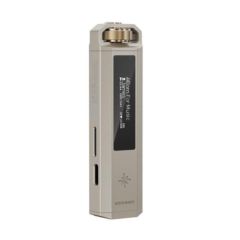 FiiO Snowsky Echo Nano music player, titanium, angled