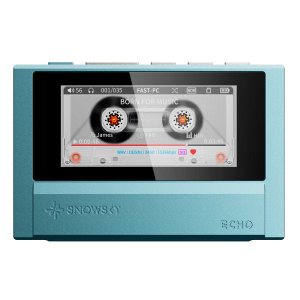 FiiO Snowsky Echo music player, blue, front