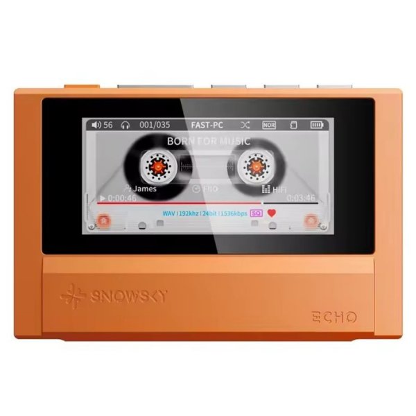 FiiO Snowsky Echo music player, orange, front