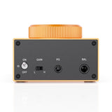 FiiO Jade Audio GIGAS 1 headphone amplifier, orange, front with power switch, gain and headphone outputs