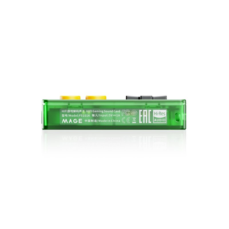 Snowsky MAGE gaming USB DAC, transparent green, bottom edge
