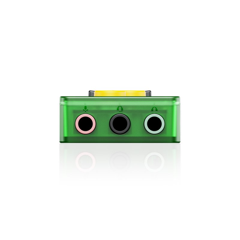 Snowsky MAGE gaming USB DAC, transparent green, output sockets