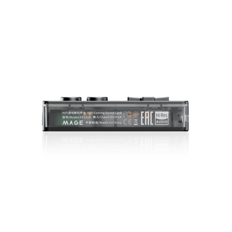 Snowsky MAGE gaming USB DAC, transparent black, bottom edge
