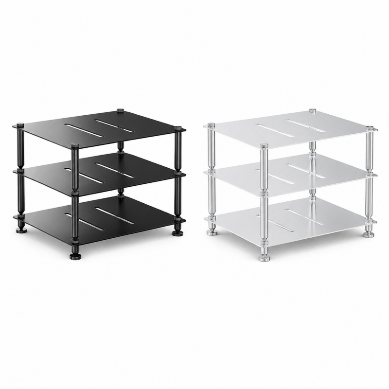 FiiO modular hi-fi rack, black and silver