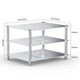 FiiO modular hi-fi rack, silver, with dimensions
