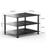 FiiO modular hi-fi rack, black, with dimensions