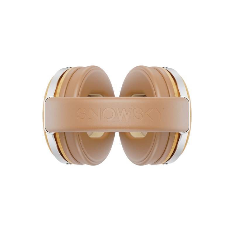 Snowsky Nature wooden headphones, apricot, from above