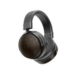 Snowsky Nature wooden headphones, black, angled from the other side